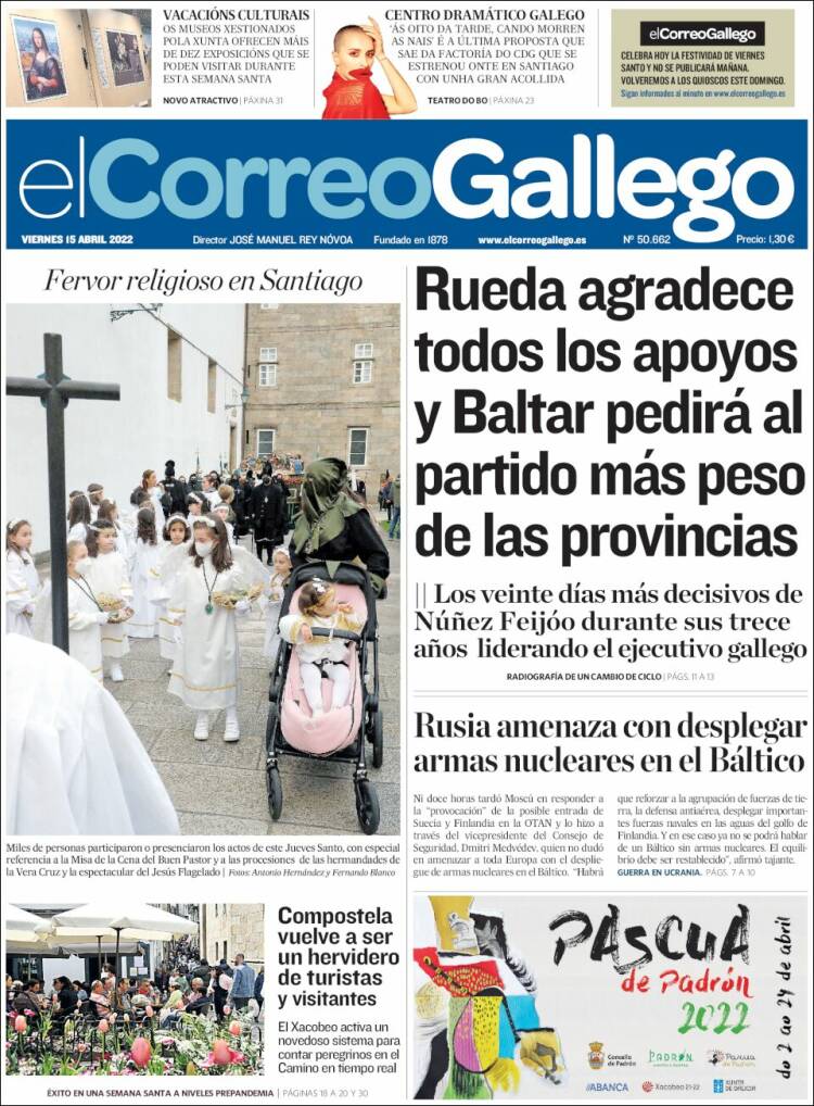 Portada de El Correo Gallego (España)