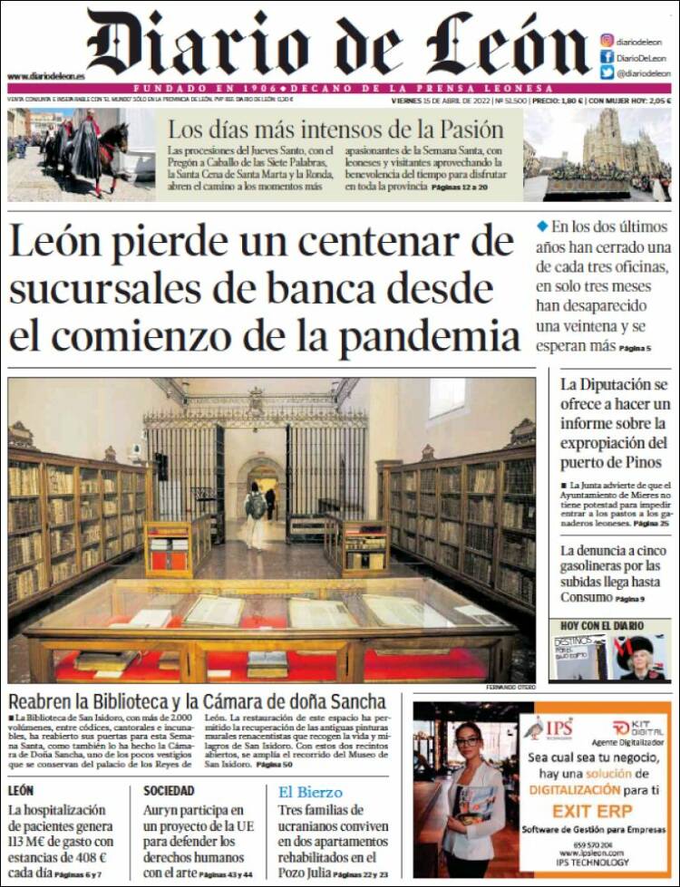 Portada de Diario de León (España)