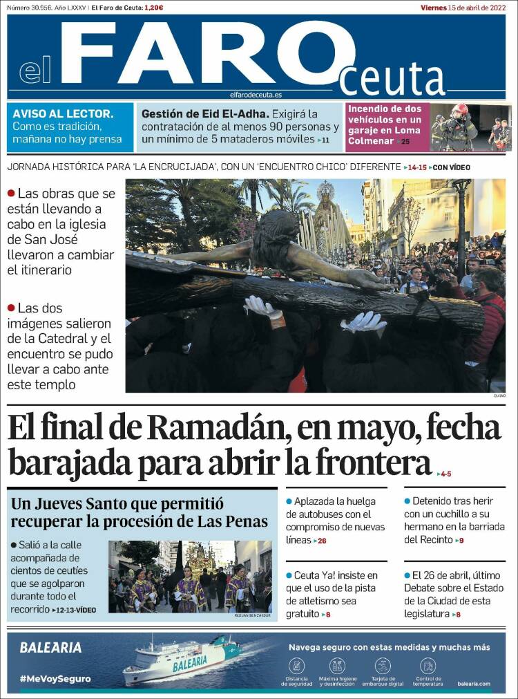 Portada de El Faro de Ceuta (España)