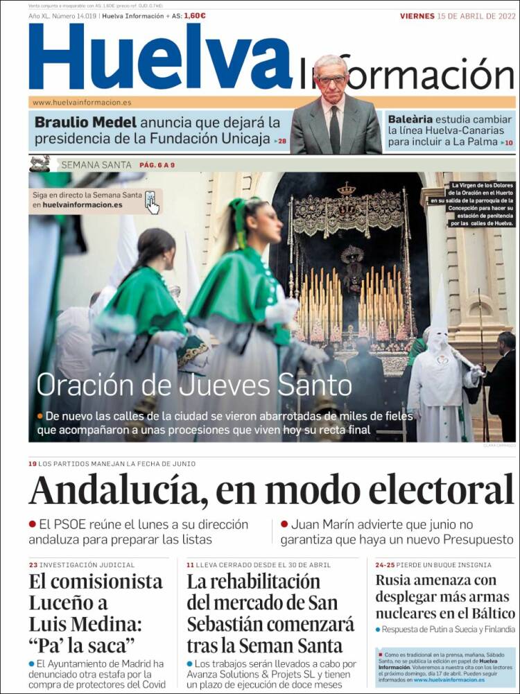 Portada de Huelva Información (España)