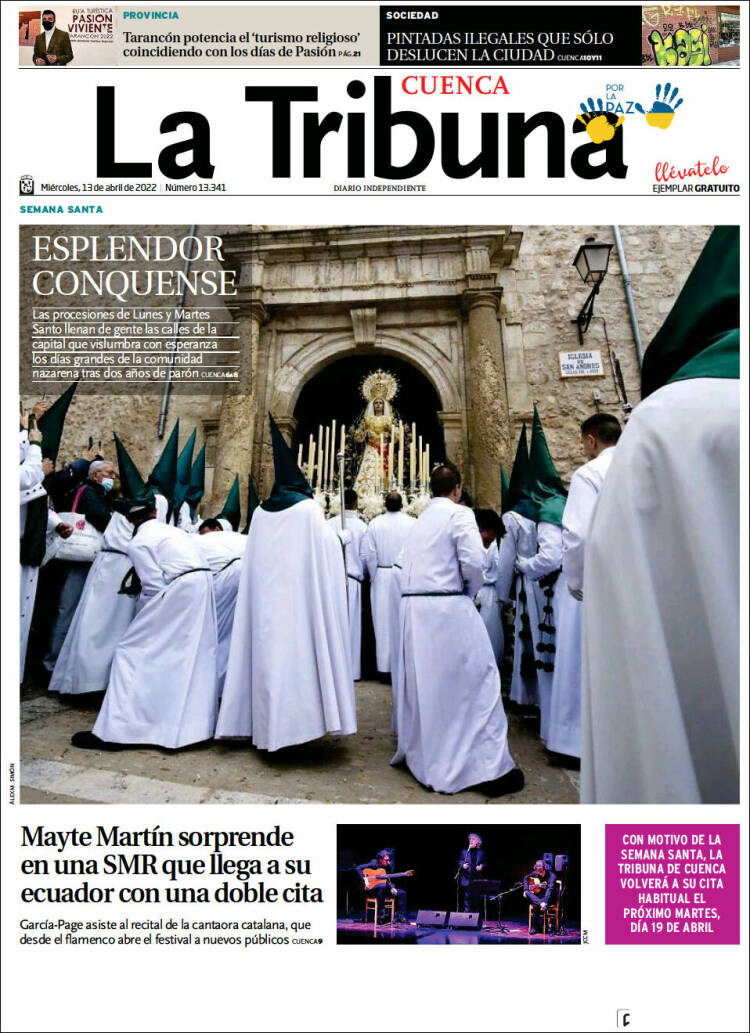 Portada de La Tribuna de Cuenca (España)