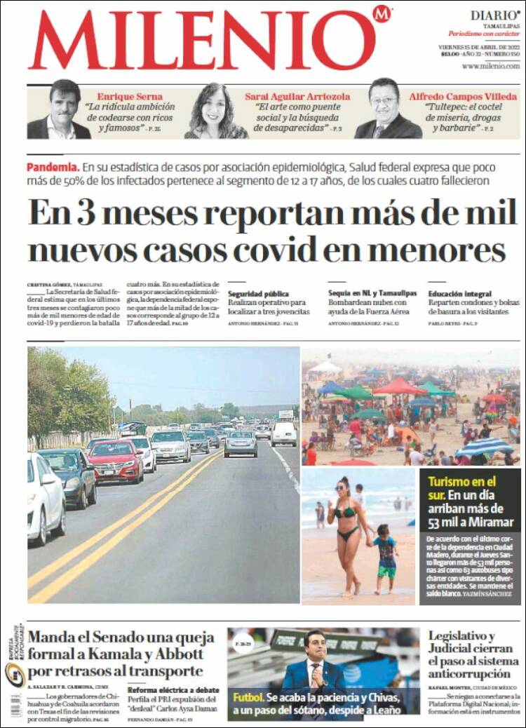 Portada de Milenio - Tamaulipas (Mexico)