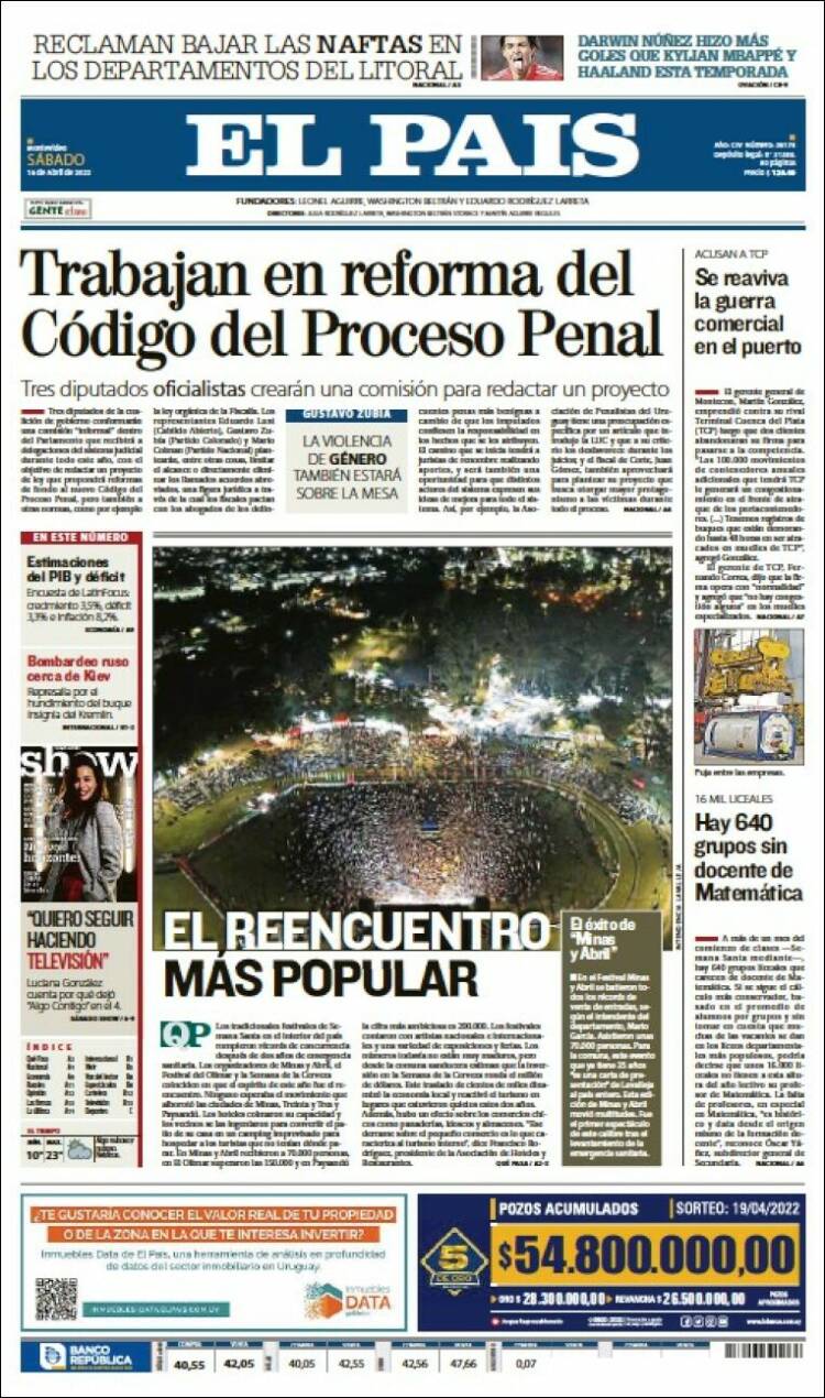 Portada de El País (Uruguay)