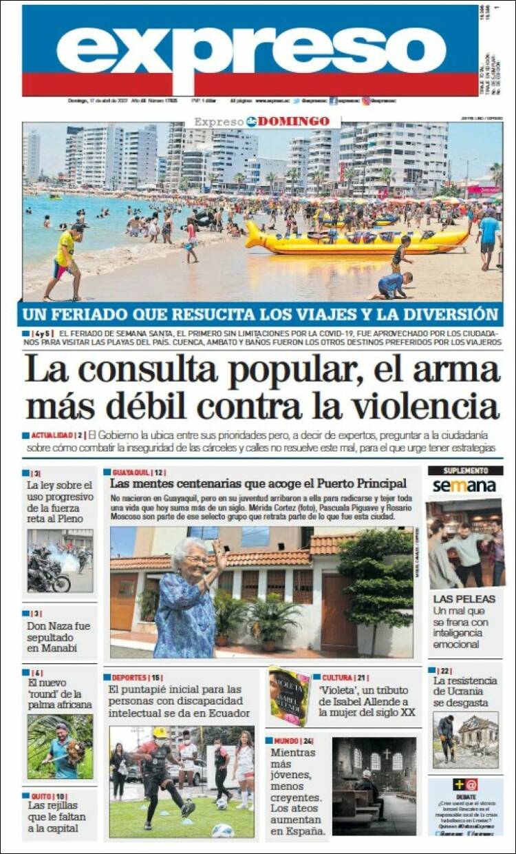 Portada de Expreso (Ecuador)