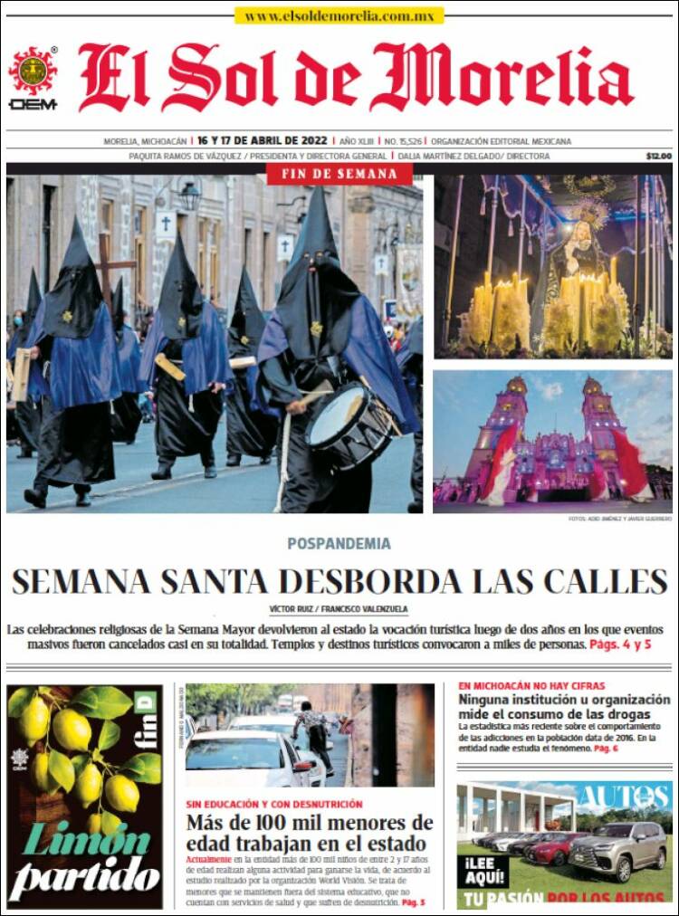 Periódico El Sol de Morelia (México). Periódicos de México. Edición de