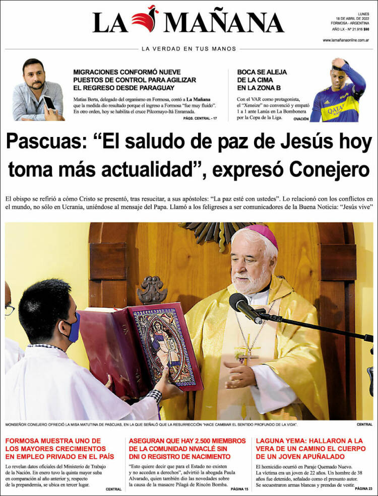 Portada de Diario La Mañana (Argentina)