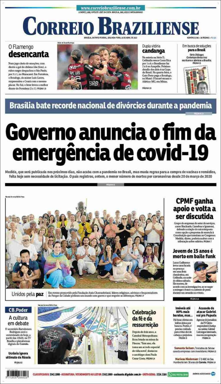 Portada de Correio Braziliense (Brasil)