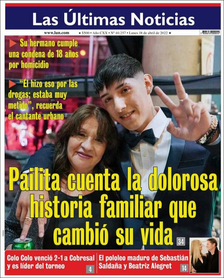 Portada de Las Últimas Noticias (Chile)