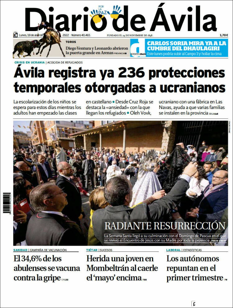 Portada de Diario de Ávila (Espa&ntilde;a)