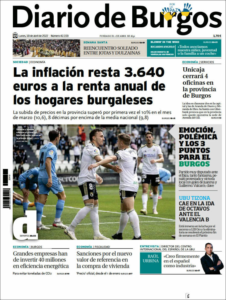 Portada de Diario de Burgos (Espa&ntilde;a)
