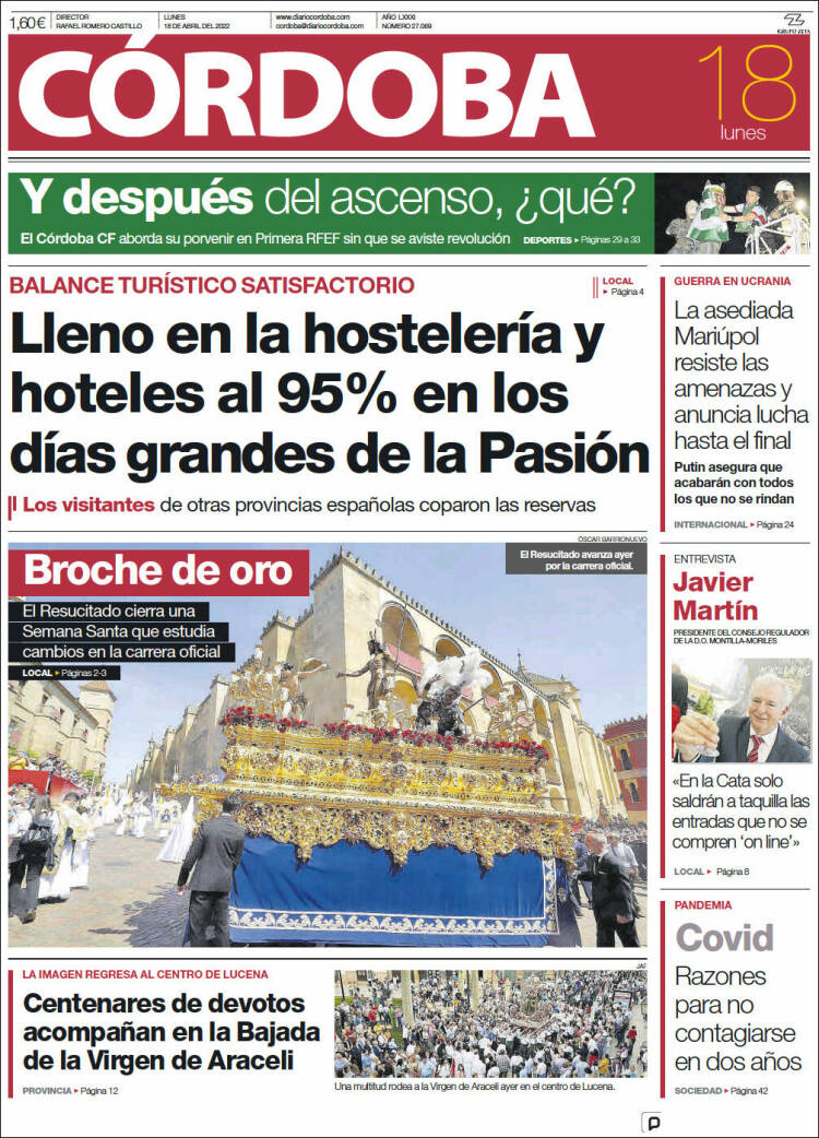 Portada de Diario de Córdoba (Espa&ntilde;a)