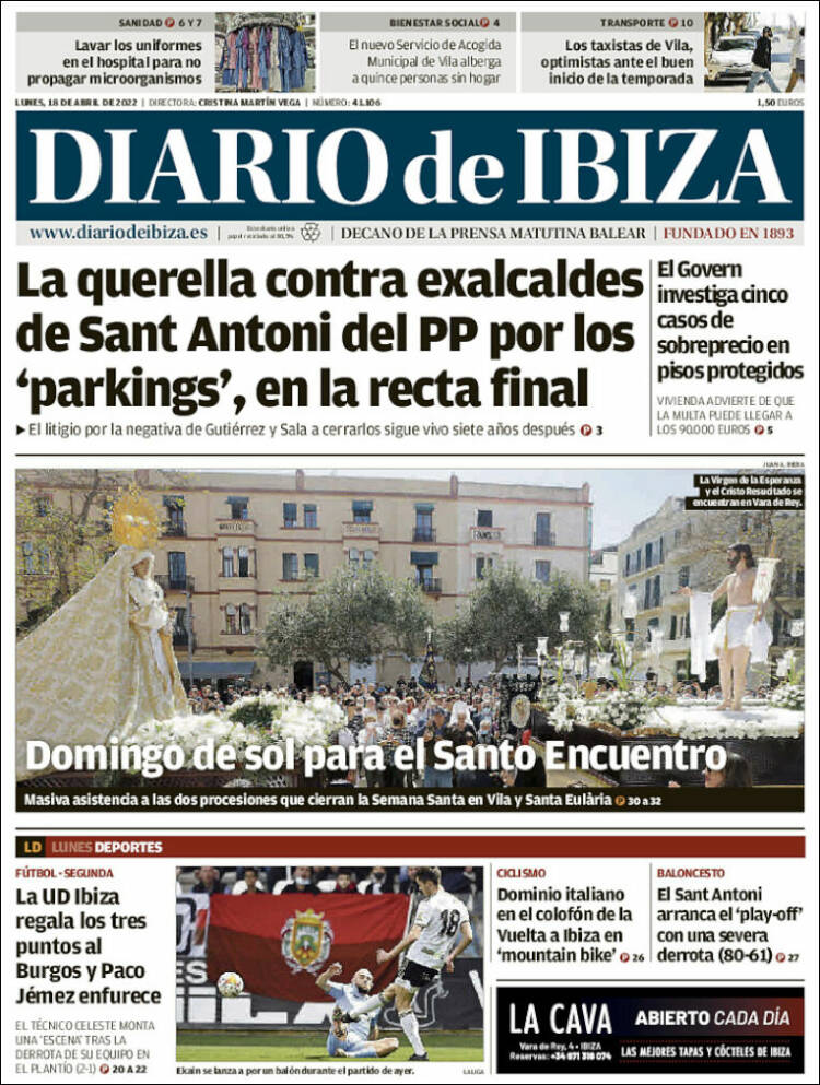 Portada de Diario de Ibiza (Espa&ntilde;a)
