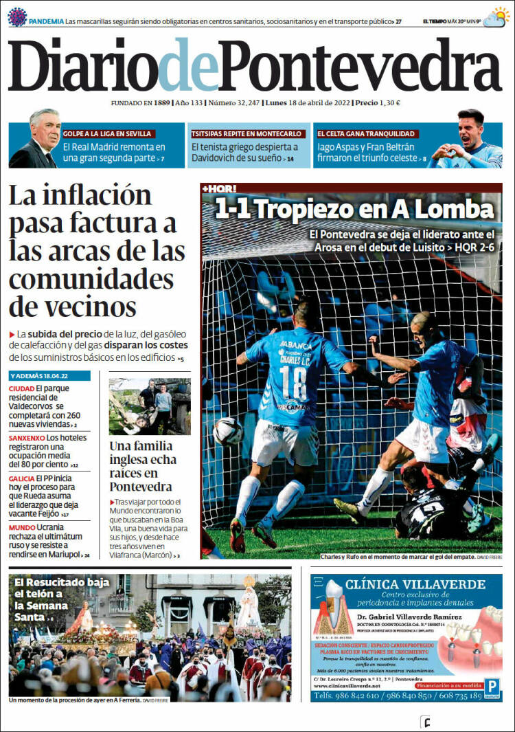 Portada de Diario de Pontevedra (Espa&ntilde;a)