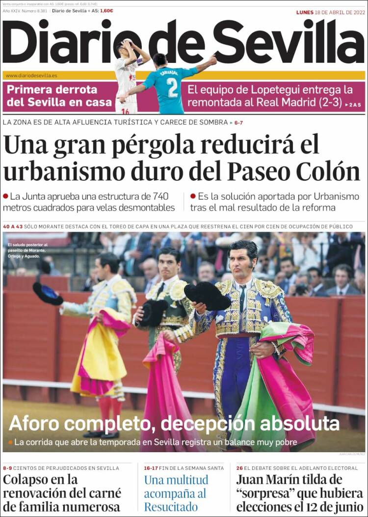 Portada de Diario de Sevilla (Espa&ntilde;a)