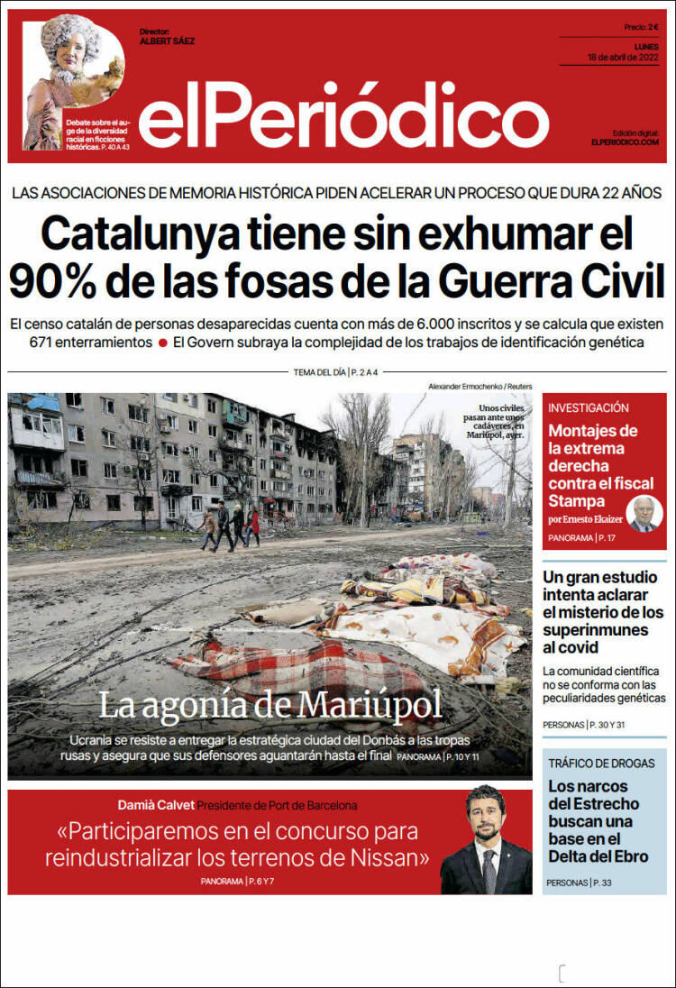 Portada de El Periódico (Espa&ntilde;a)