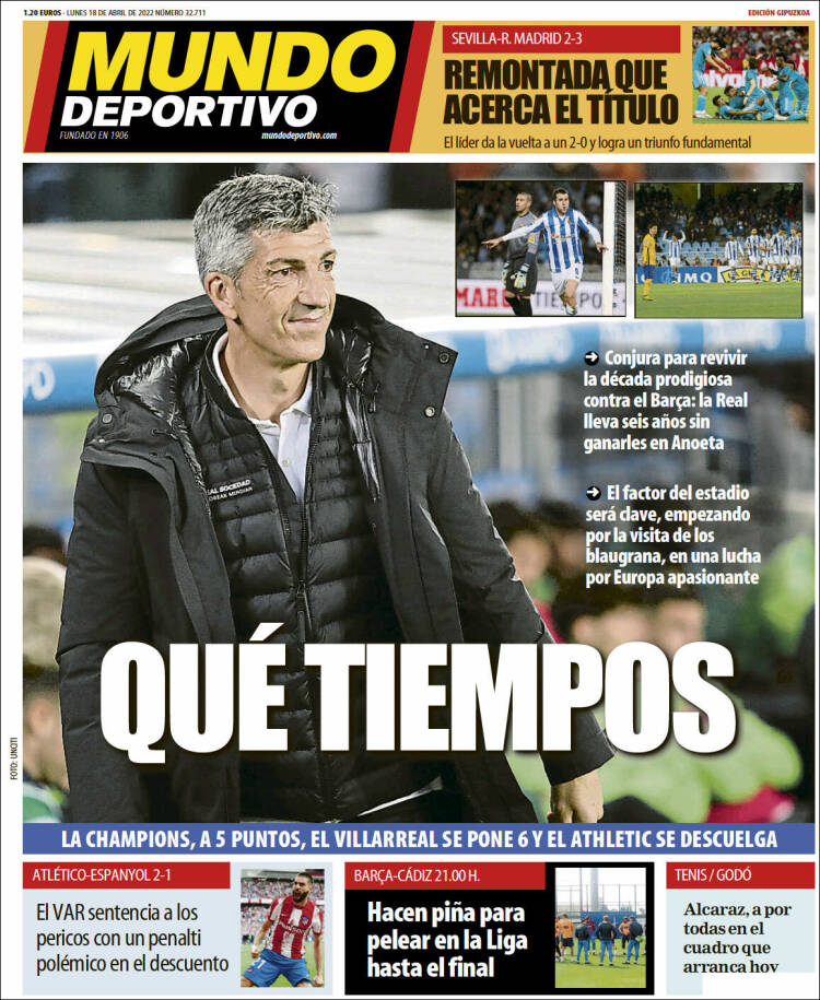 Portada de Mundo Deportivo Gipuzkoa (Espa&ntilde;a)