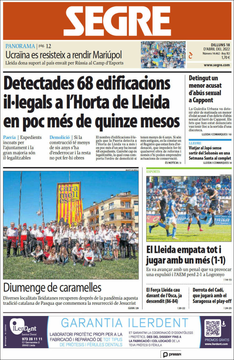 Portada de Segre (Espa&ntilde;a)