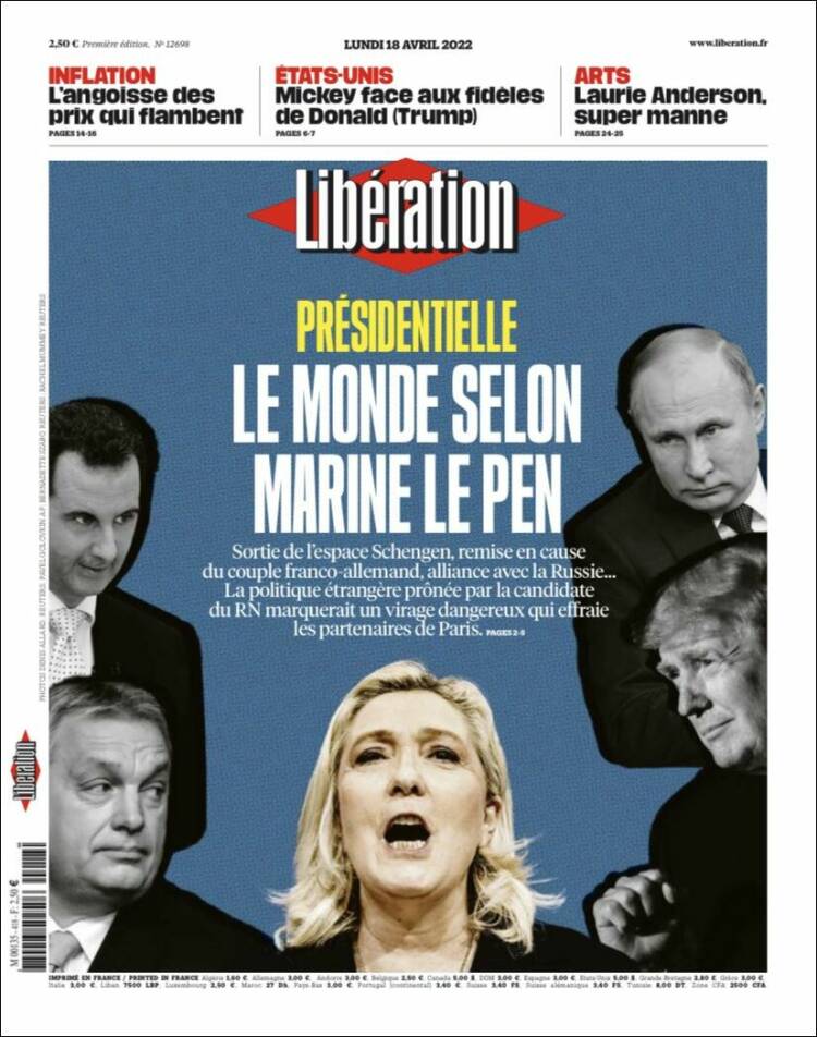 Portada de Libération (Francia)