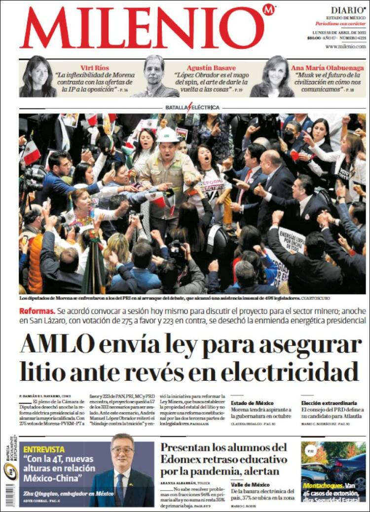 Portada de Milenio - Estado de México (M&eacute;xico)