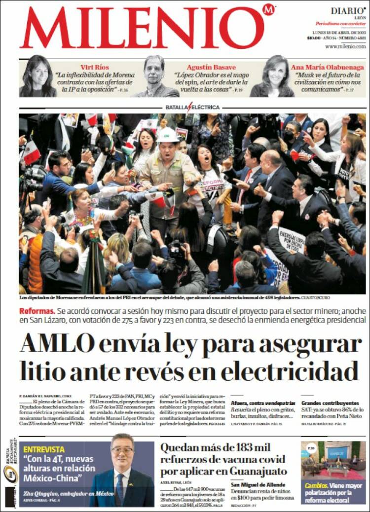 Portada de Milenio de León (M&eacute;xico)