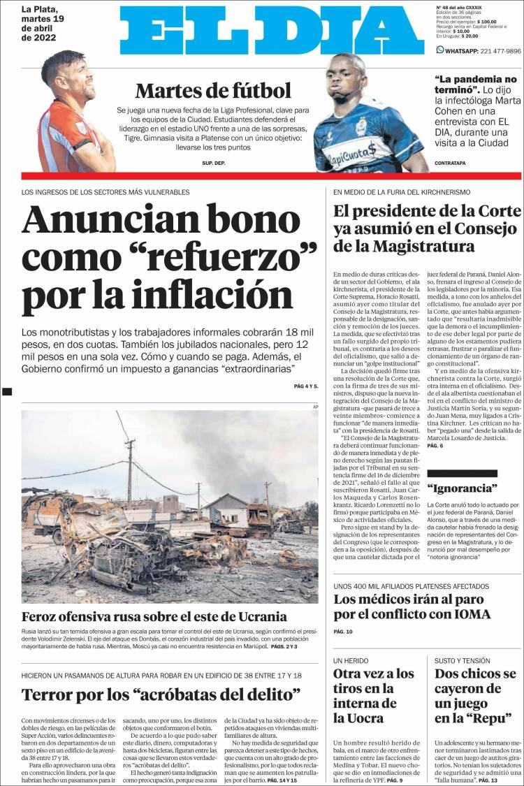 Portada de El Día de la Plata (Argentina)