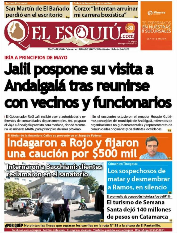Portada de El Esquiu (Argentina)