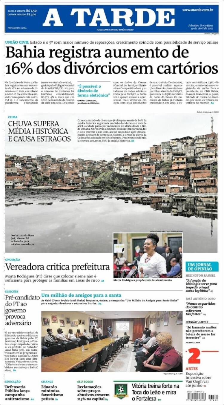 Portada de Diário A Tarde (Brasil)