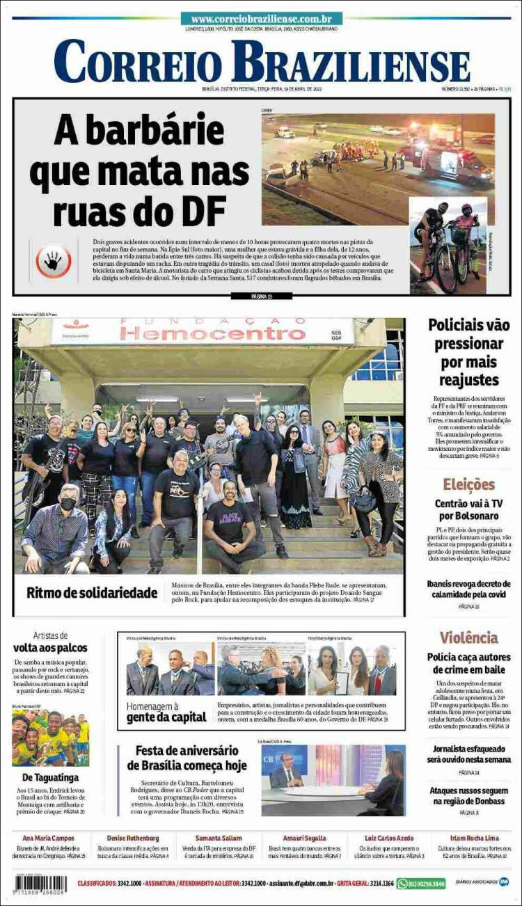 Portada de Correio Braziliense (Brasil)