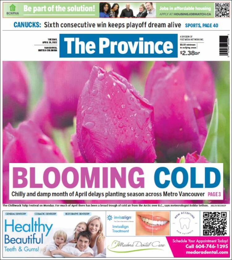 Portada de The Province (Canadá)