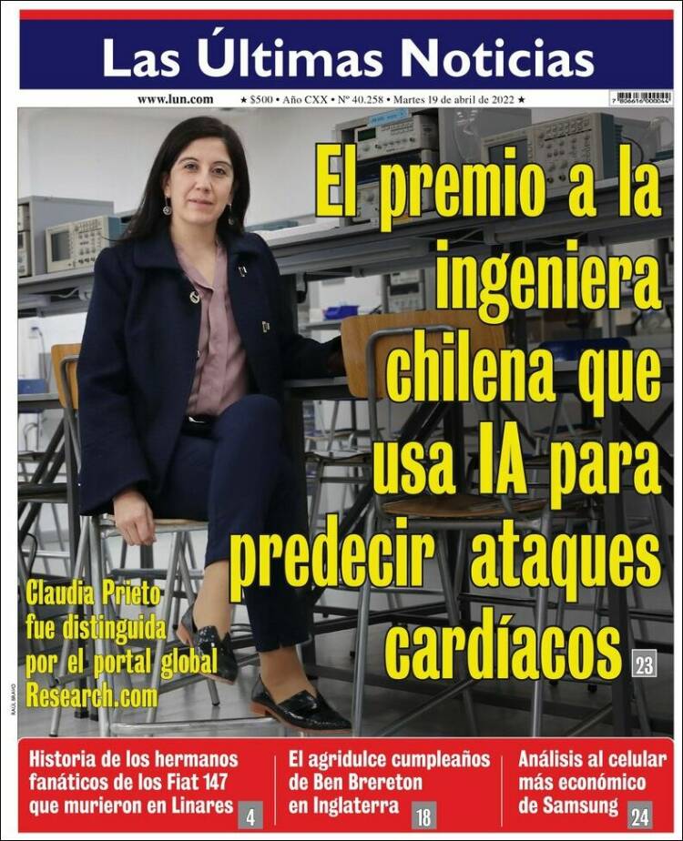 Portada de Las Últimas Noticias (Chile)