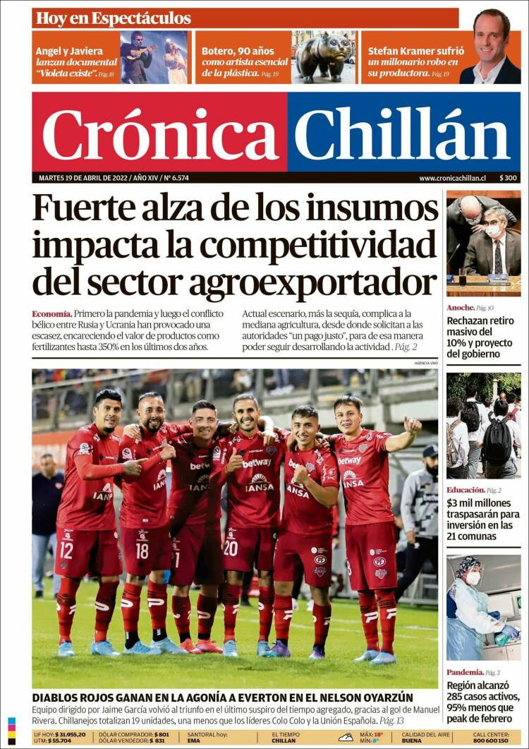 Portada de Crónica Chillán (Chile)