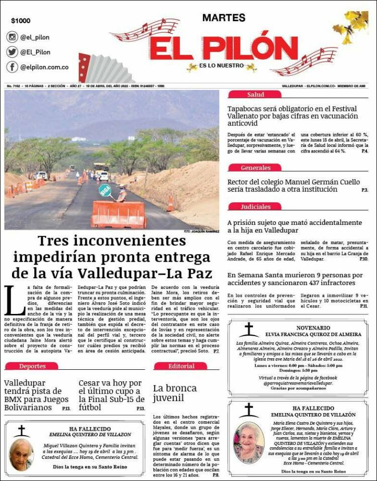 Portada de El Pilón (Colombia)