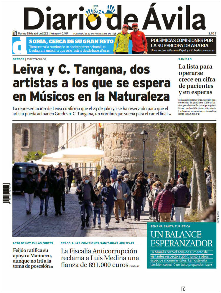 Portada de Diario de Ávila (Espa&ntilde;a)