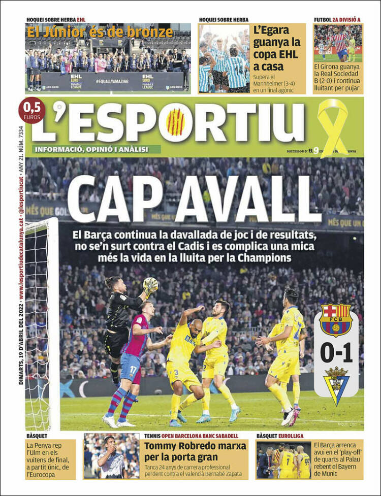 Portada de L'Esportiu (Espa&ntilde;a)