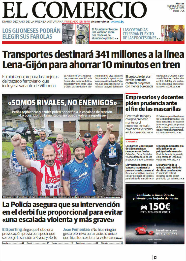 Portada de El Comercio - Gijón (Espa&ntilde;a)