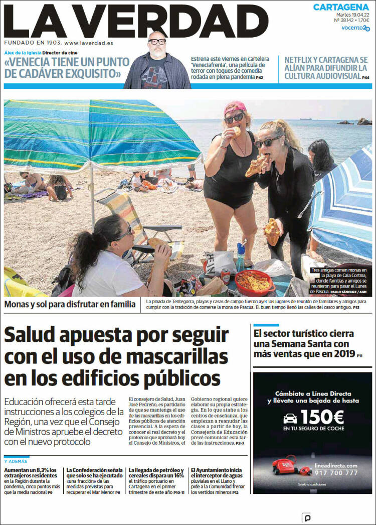 Portada de La Verdad de Cartagena (Espa&ntilde;a)