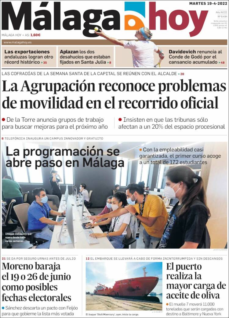 Portada de Málaga Hoy (Espa&ntilde;a)