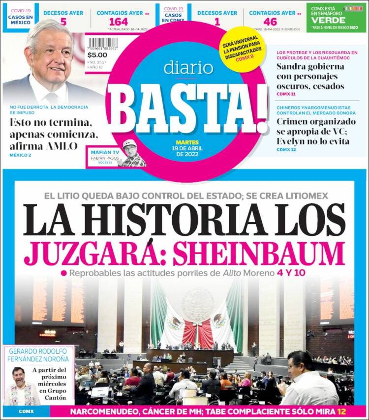 Portada de Diario Basta (M&eacute;xico)