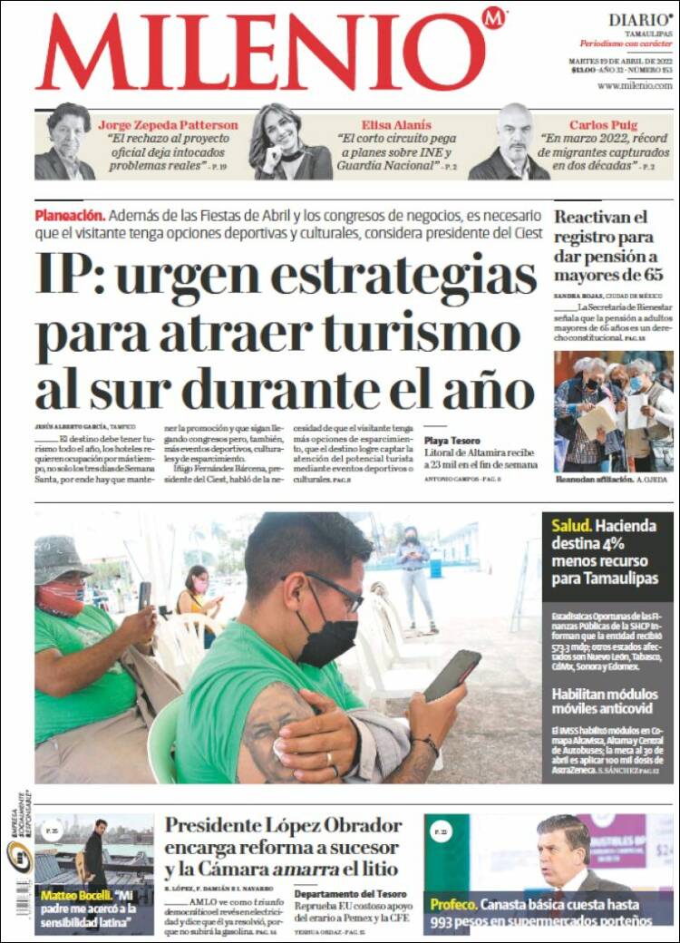 Portada de Milenio - Tamaulipas (M&eacute;xico)