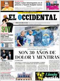 Portada de El Occidental (M&eacute;xico)
