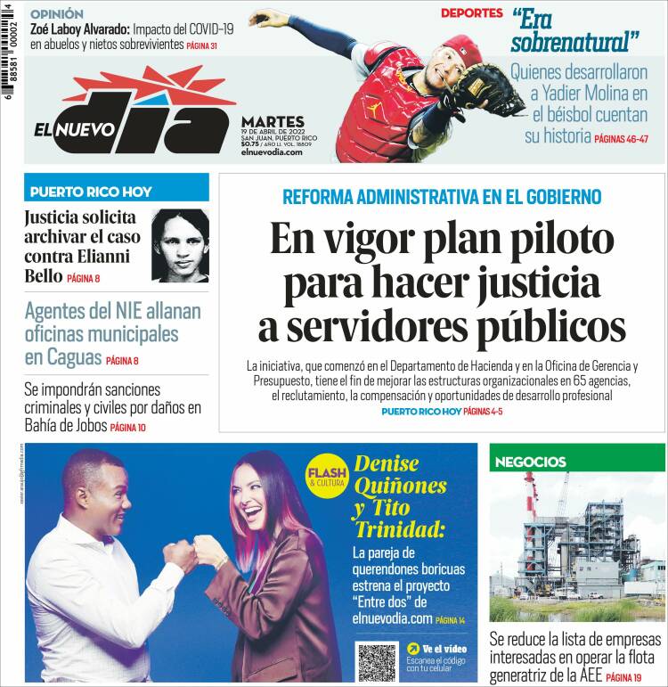 Portada de El Nuevo Día (Puerto Rico)