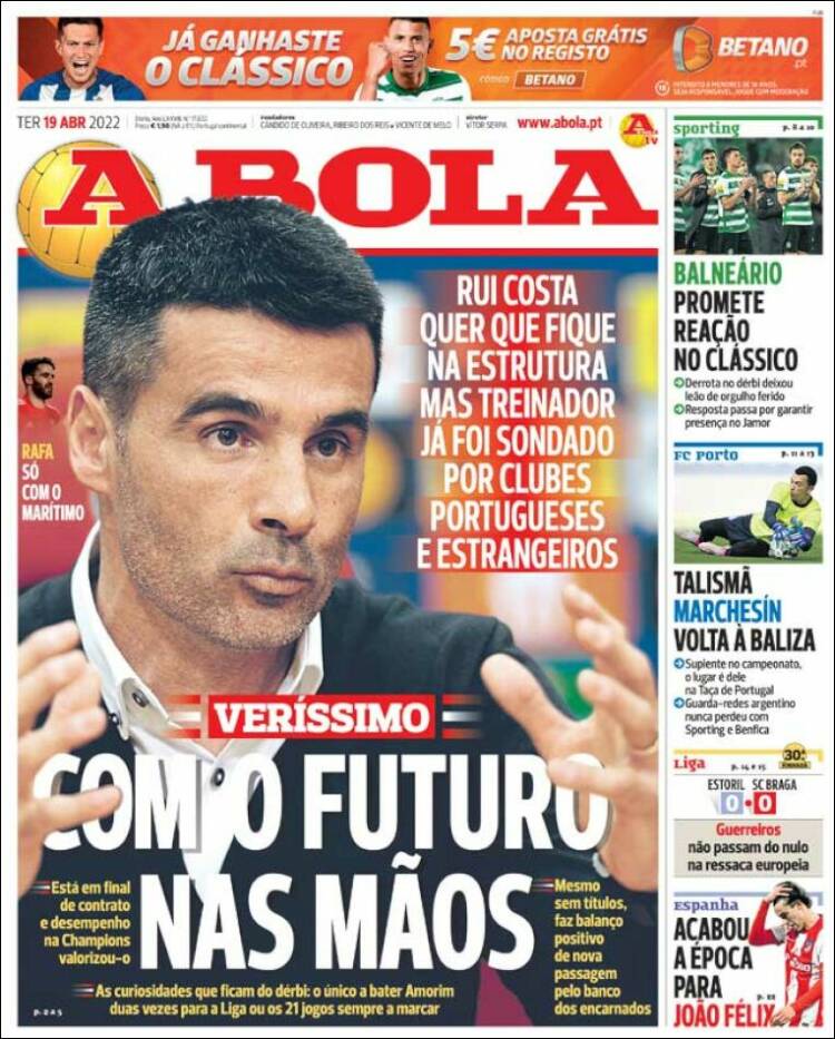 Portada de A Bola (Portugal)