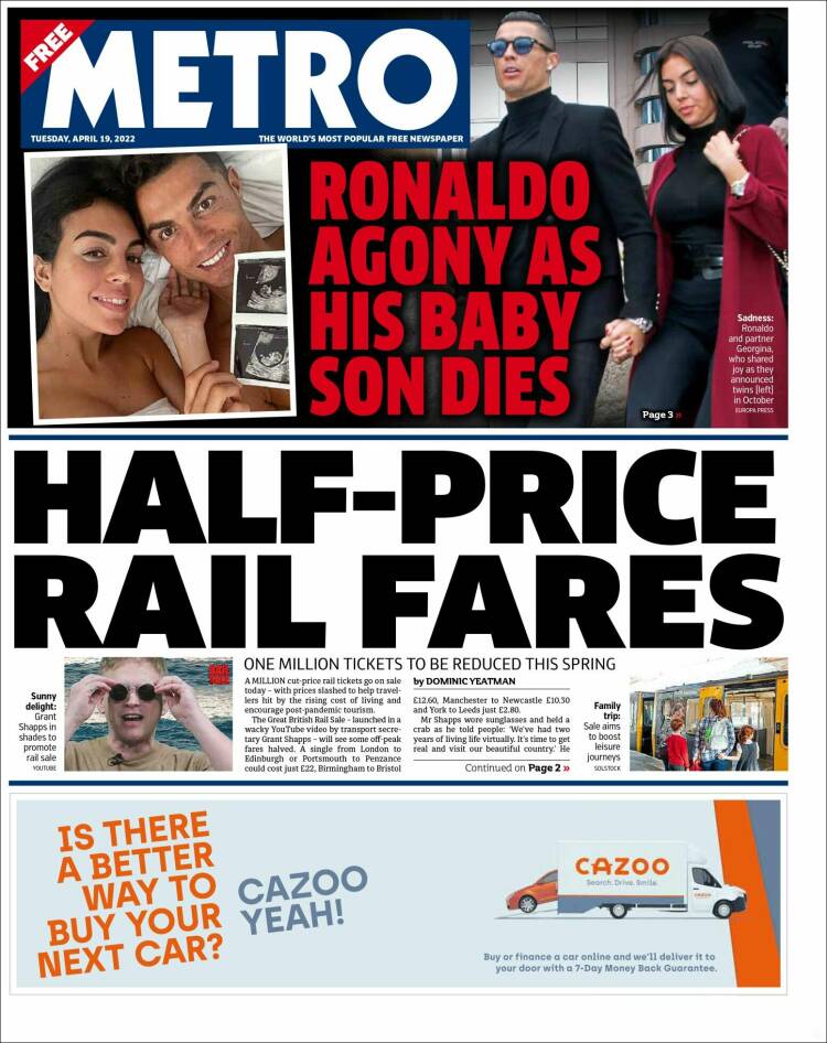 Portada de Metro (Reino Unido)