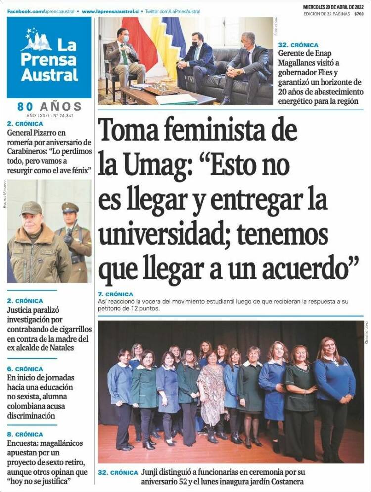 Portada de El Magallanes (Chile)