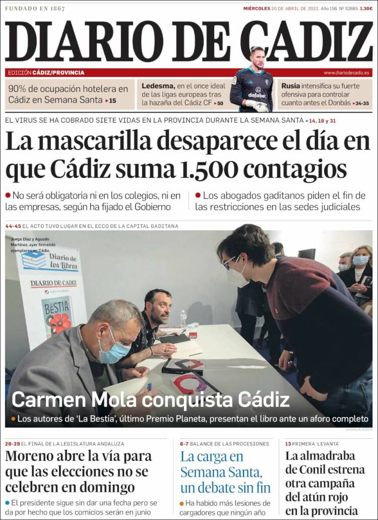 Portada de Diario de Cádiz (Espa&ntilde;a)