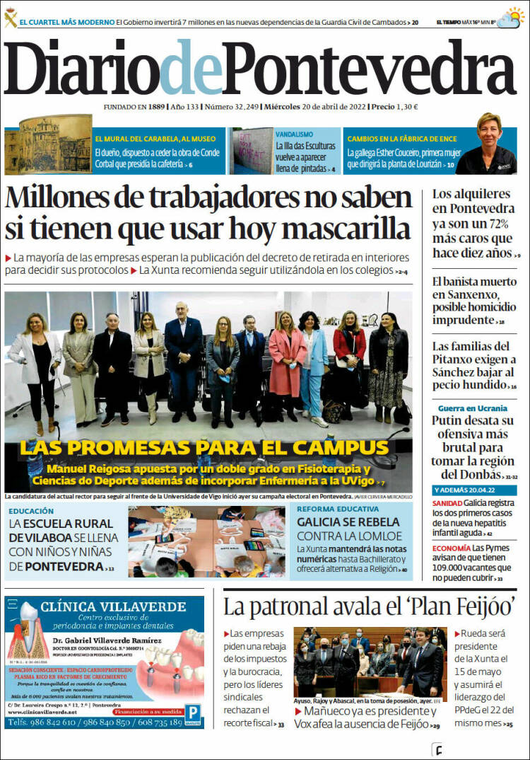 Portada de Diario de Pontevedra (Espa&ntilde;a)