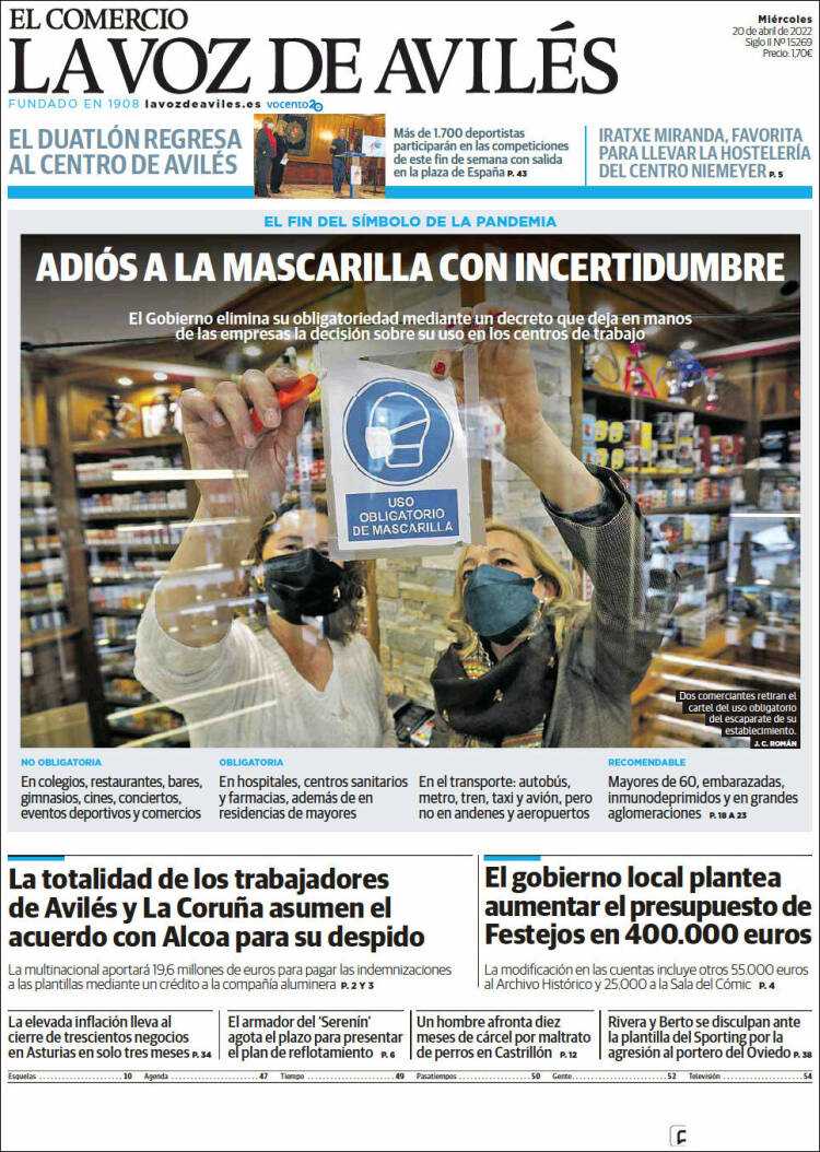 Portada de El Comercio - Avilés (Espa&ntilde;a)