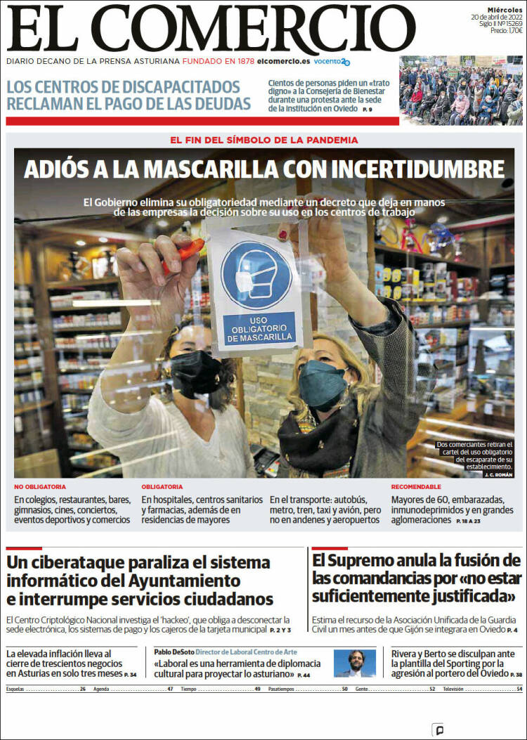 Portada de El Comercio - Gijón (Espa&ntilde;a)