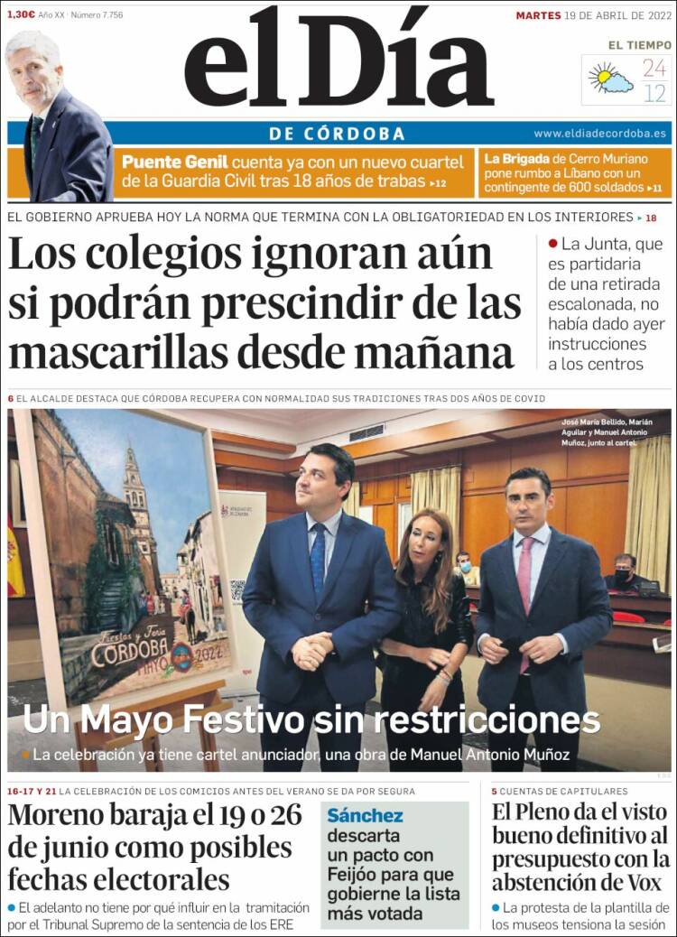 Portada de El Día de Córdoba (Espa&ntilde;a)