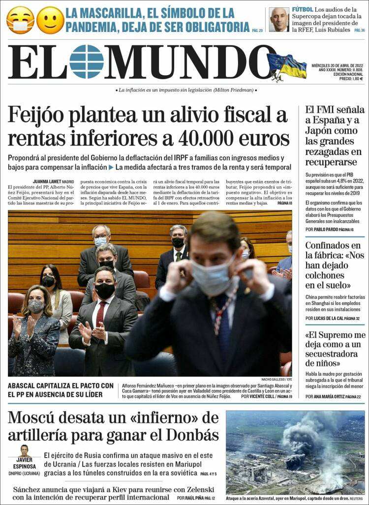 Portada de El Mundo (España)